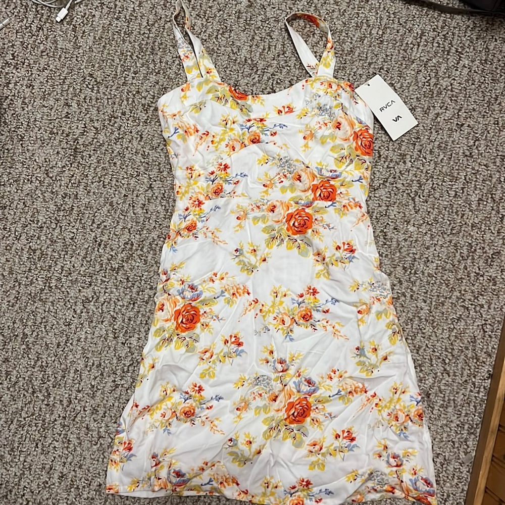 rvca floral new norm tank dress size xs